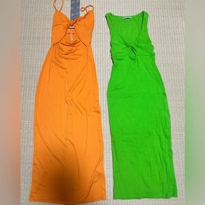 Zara Bright Green/ Orange Dresses